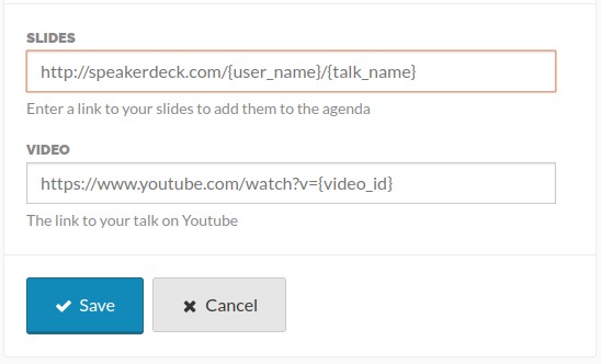 The form fields to specify your slides and youtube URL