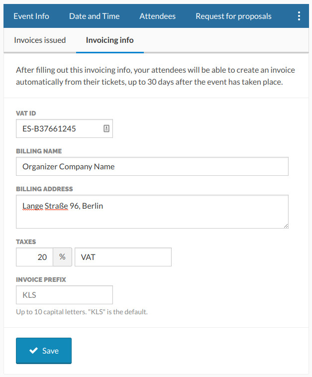 Enabling automatic invoices