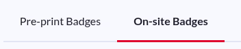 The On-Site Badges tab inside the Badges section