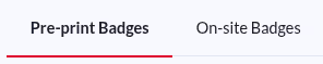 The Pre-print Badges tab inside the Badges section